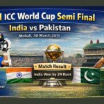 2011 Semi Final World Cup Scorecard – India vs Pakistan Match Summary, Stats and Full Scorecard
