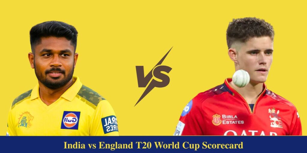 India vs England T20 World Cup Scorecard