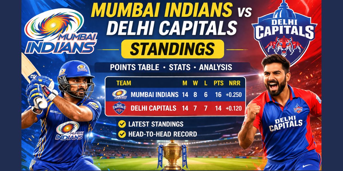 Mumbai Indians vs Delhi Capitals Standings – IPL Points Table, Stats & Analysis