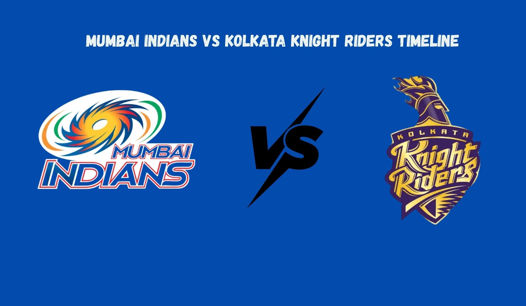 Mumbai Indians vs Kolkata Knight Riders Timeline – Complete History, Key Matches & Records
