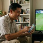 Man watches cricket and bets